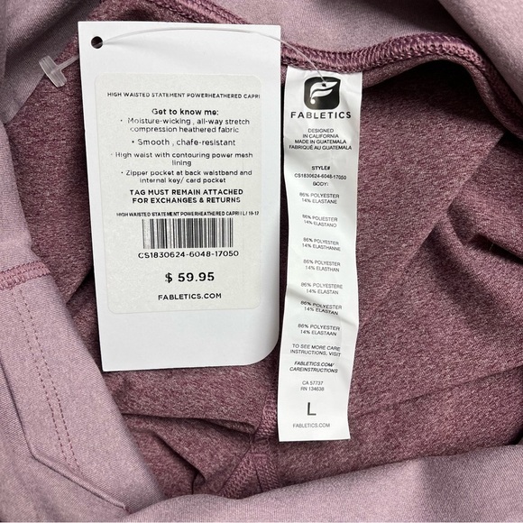 Fabletics | High-Waisted Statement Heathered Capri Size Large - Picture 6 of 6